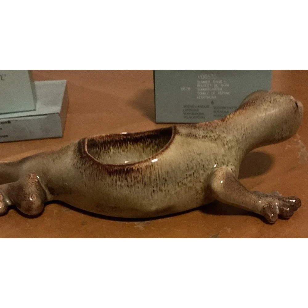 Partylite Tropical Gecko Tealight Ceramic Candle Holder And Candles Retired 9